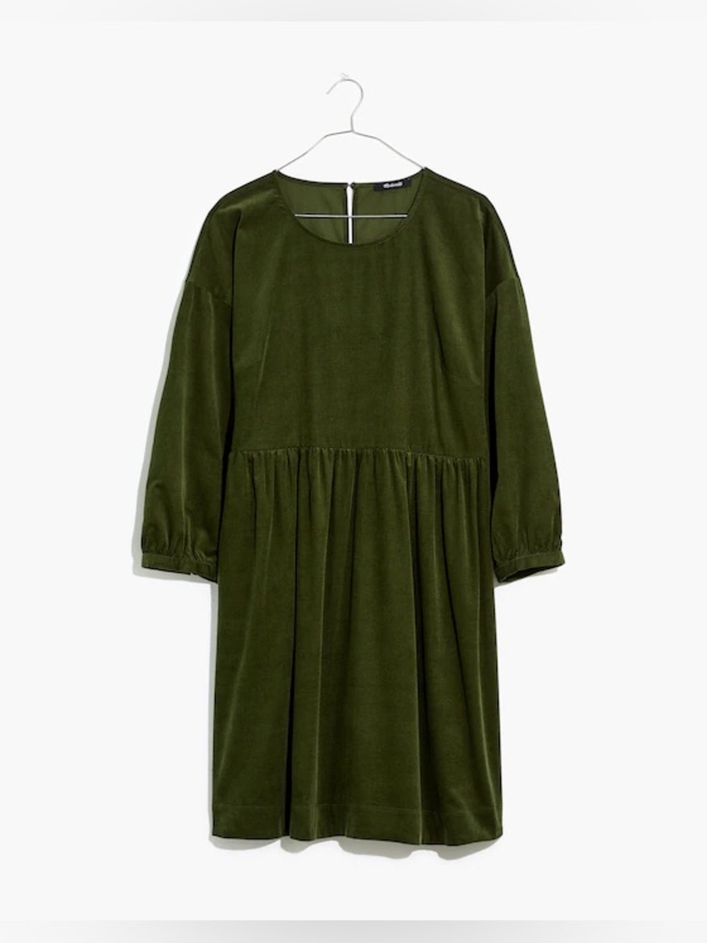 NWT Madewell Corduroy Relaxed Mini dress green size XXS